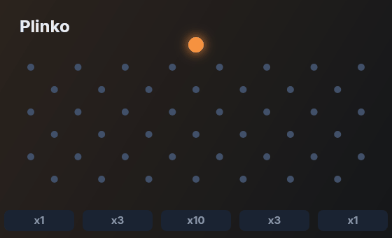 Plinko drop animation