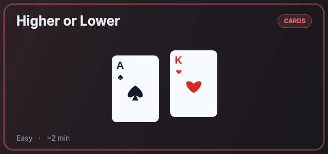 Higher or Lower preview